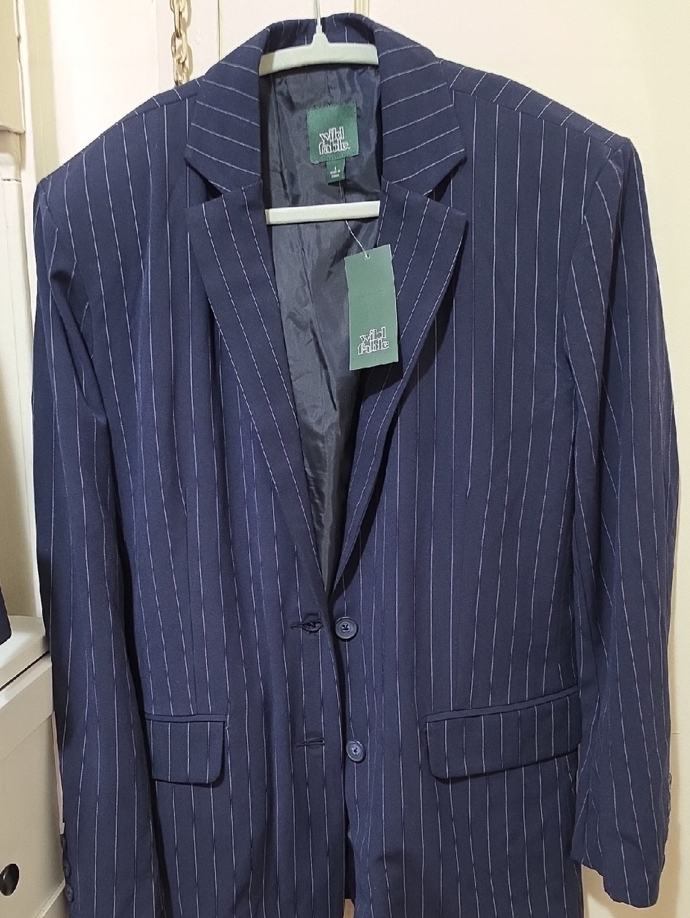 wild fable Navy Pinstripe Women's Blazer